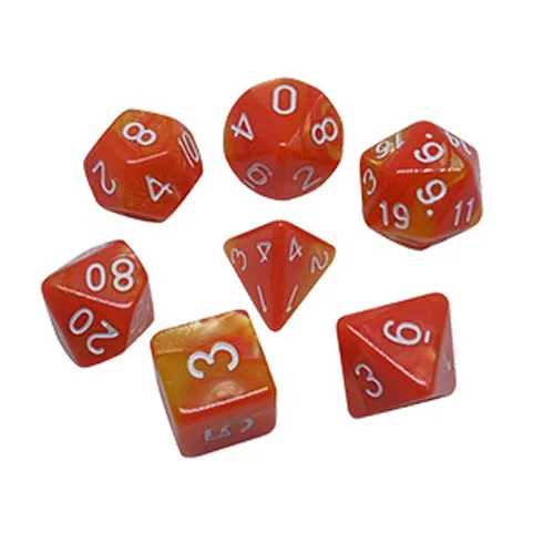08 - orange white 7 шт./компл. многогранные DnD смешанные Цвет кости для ролевой игры «Подземелья и Драконы настольные игры D4, D6, D8, D10, D%, D12, D20 - Цвет: 08 - orange white