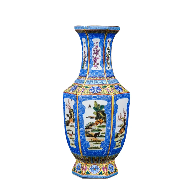 Керамика Цзиндэчжэнь эмаль антикварная ваза китайская гостиная ТВ-шкаф декор
