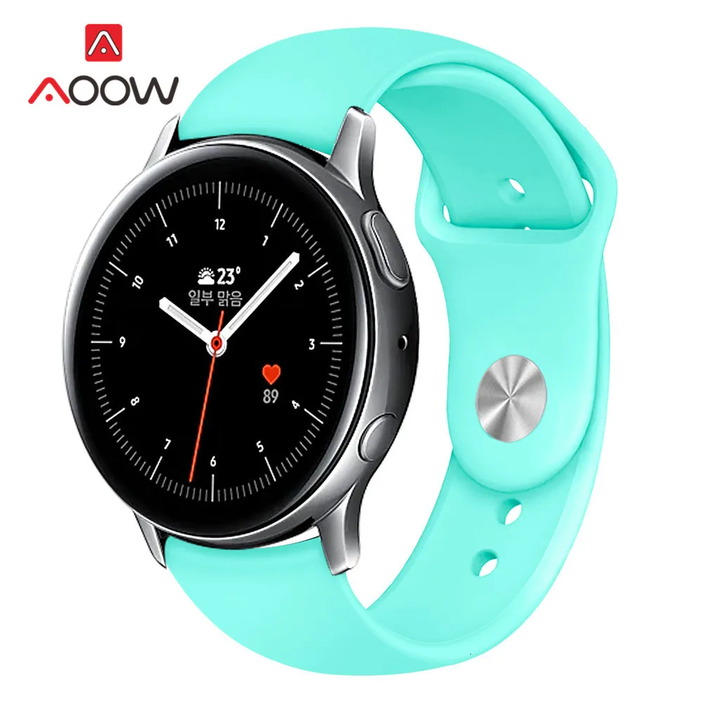 20 мм 22 мм силиконовый ремешок для samsung Galaxy Watch Active 2 40 мм 44 мм 42 мм gear S2 S3 Active2 Amazfit huawei браслет Band Correa