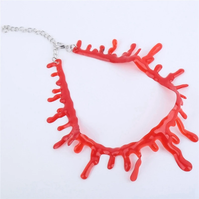 

1Pc Halloween Necklace Creative Blood Choker Women High Quality Chokers Red Necklace Halloween decration Neck Bloody Collar
