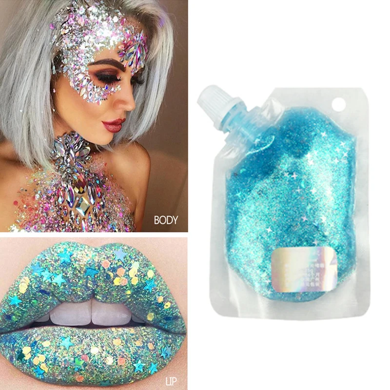 Блестящий крем для тела и лица 16 цветов патчи со звездами гель с блестками