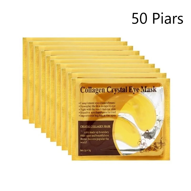 100 шт. = 50 пар 24K Gold Crystal коллагеновая маска для глаз против старения/! Убирает темные круги под глазами, темные круги анти-отечность/морщин, увлажняющий маски для глаз гелевые подушечки для глаз - Цвет: Gold 02