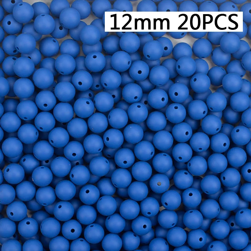 12mm-20PCS Силиконовые бусы 9/12/15 мм Детские Прорезыватель для зубов круглый Прорезывания Зубов Силиконовые Бусины Perle силиконовый зубного прикуса станет заметно Прорезывания Зубов Бусины для изготовления ювелирных изделий - Цвет: 12mm-20PCS