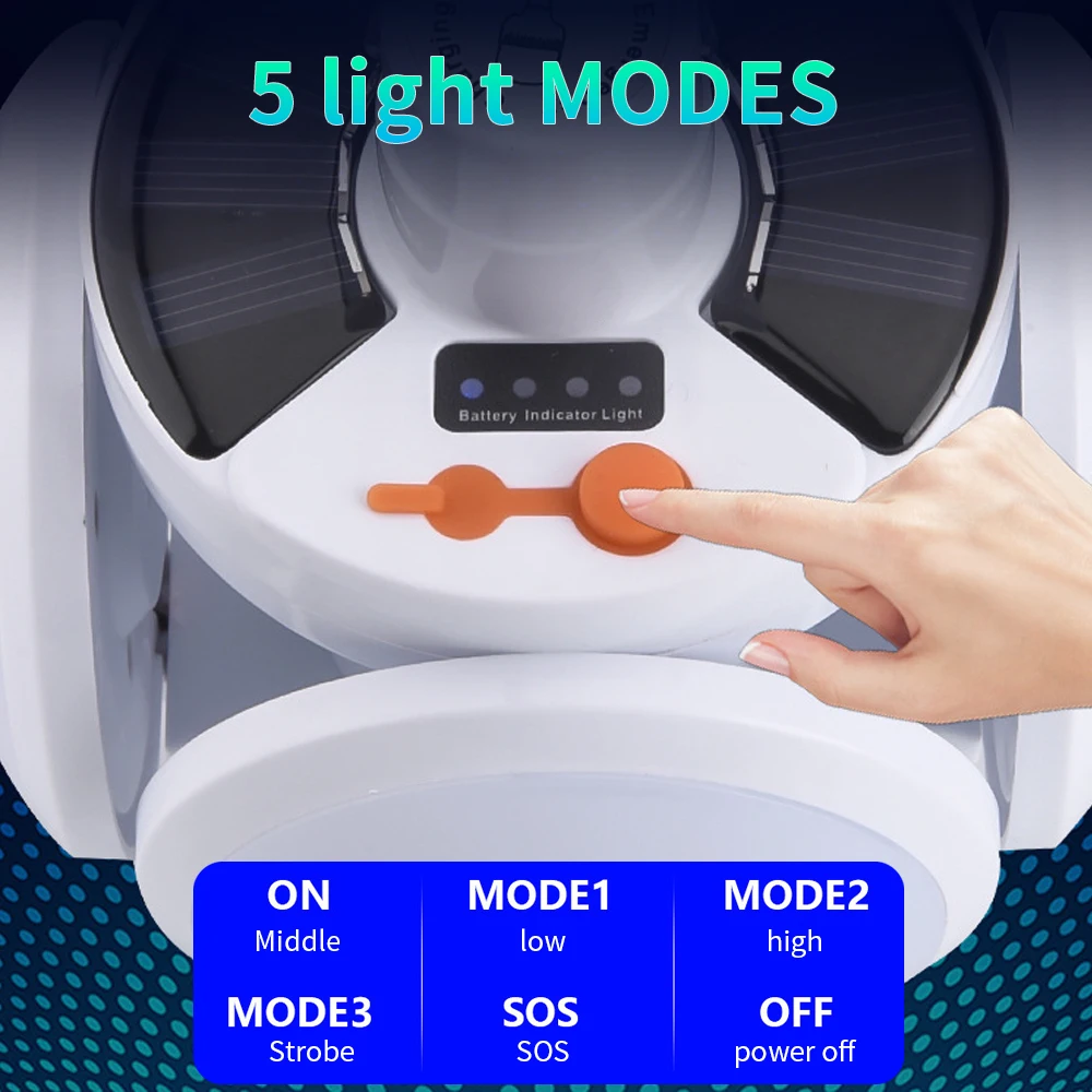 СВЕТОДИОДНЫЙ Ночник светильник переносная лампа на солнечных батареях складной