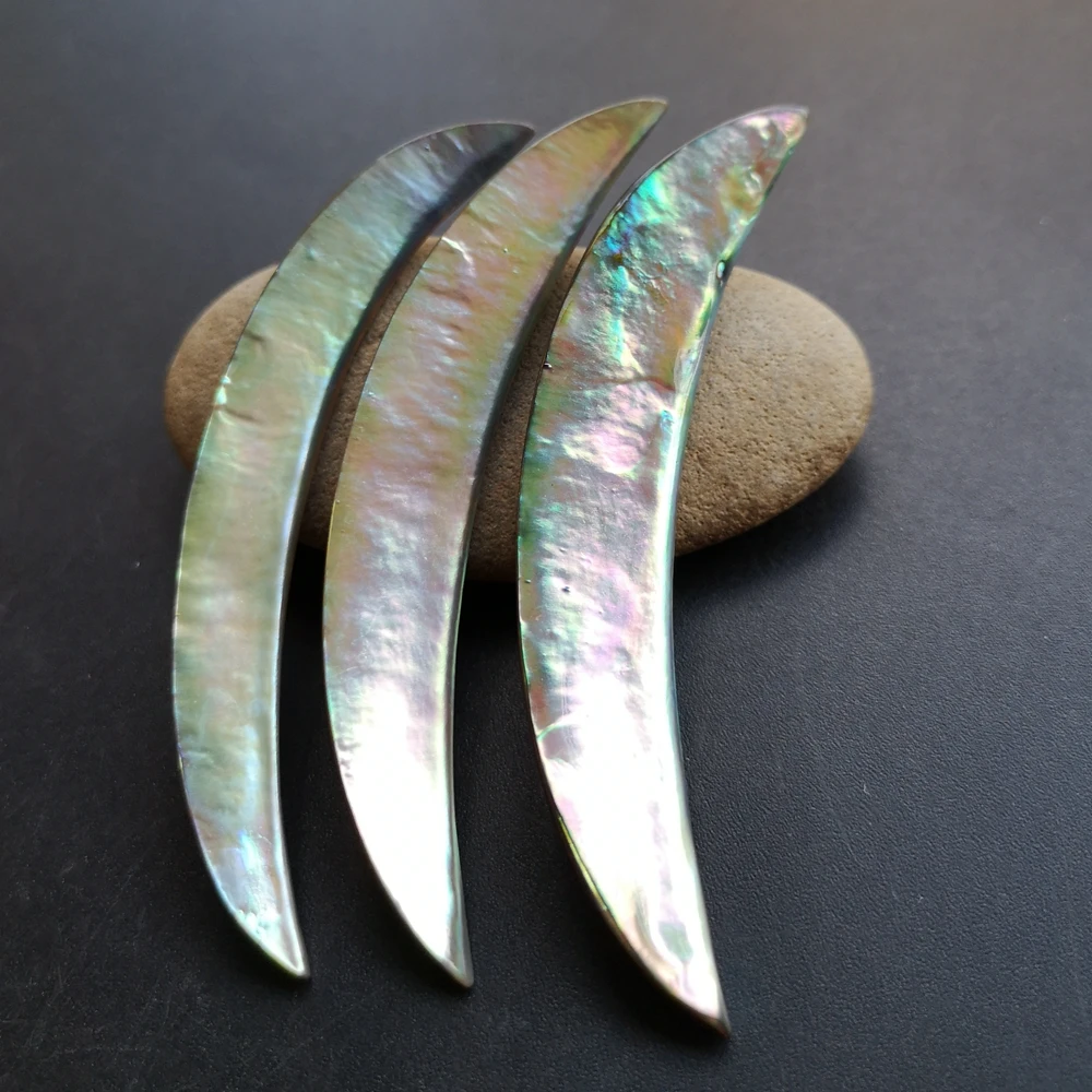 10 шт./лот 70 мм Натуральная длинная Луна Абалон перламутровая раковина для