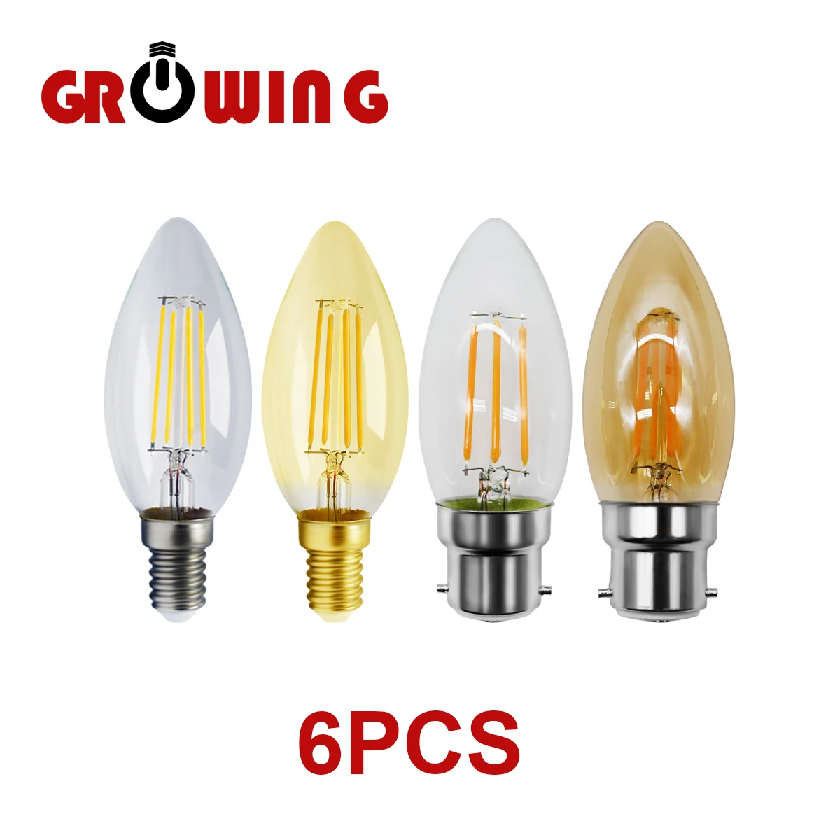

6pcs/lot Filament Bulb C35 4w Retro Edison Bulb E14 B22 Bombillas 220v-240v Vintage Lamp 2700k 4000k Home Decoration