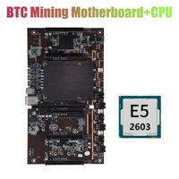 h61 x79 btc mining motherboard with e5 2603 cpu 5x pci e 8x lga 2011 ddr3 support 3060 3080 graphics card for btc miner