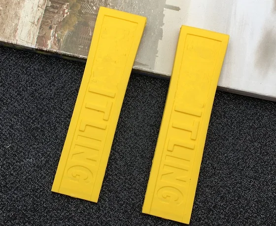 Yellow strap Роскошный бренд, мягкое натуральное Силиконовое резиновое кольцо для часов, 22 мм, 24 мм, ремешок для часов, браслет для navimer/avenger/Breitling, ремешки, инструменты - Цвет ремешка: Yellow strap
