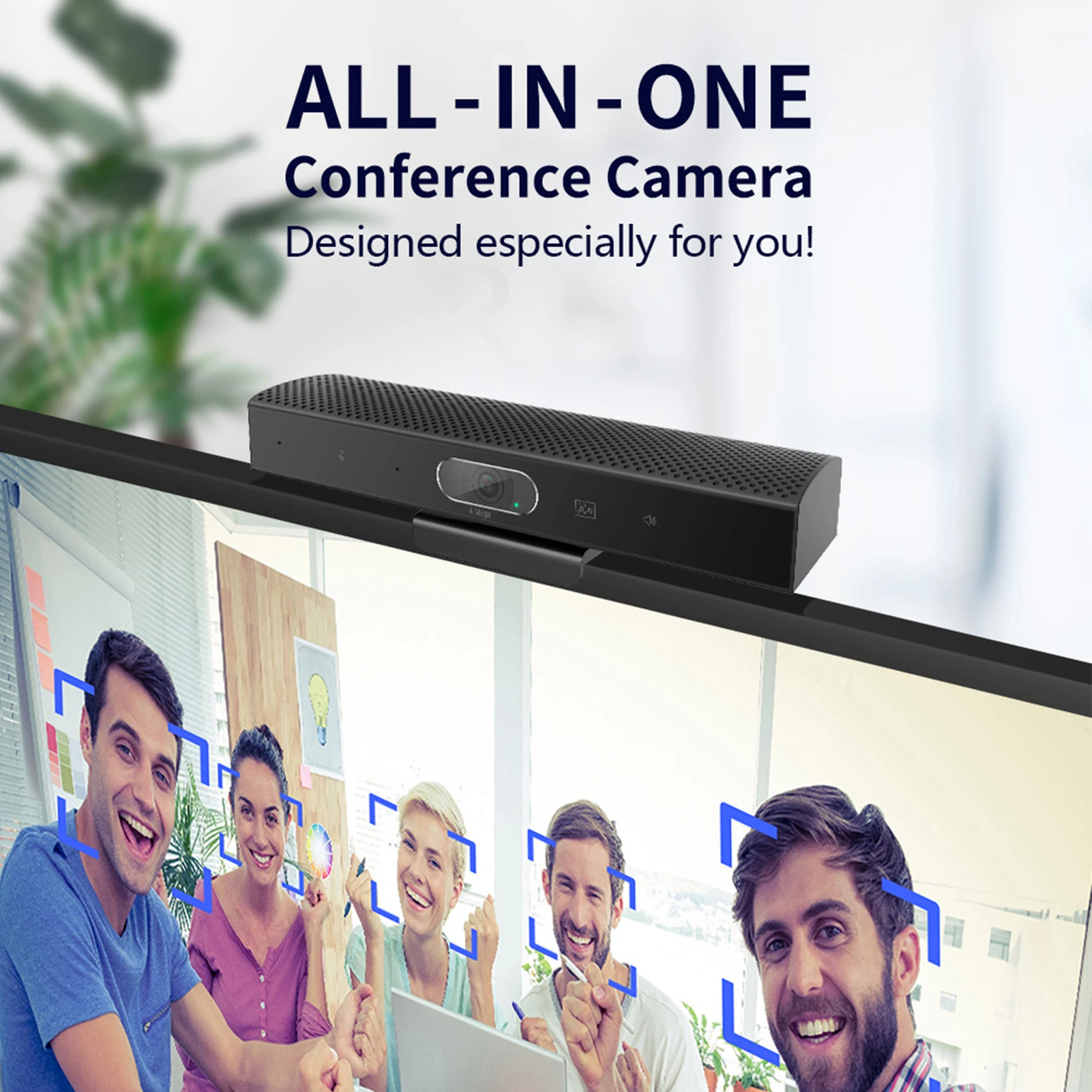 Aibecy 2K Webcam 3-in-1 HD Video Conference Camera with Microphone and Speaker AI Face Tracking Auto Focus 360° Voice Pickup 4 |