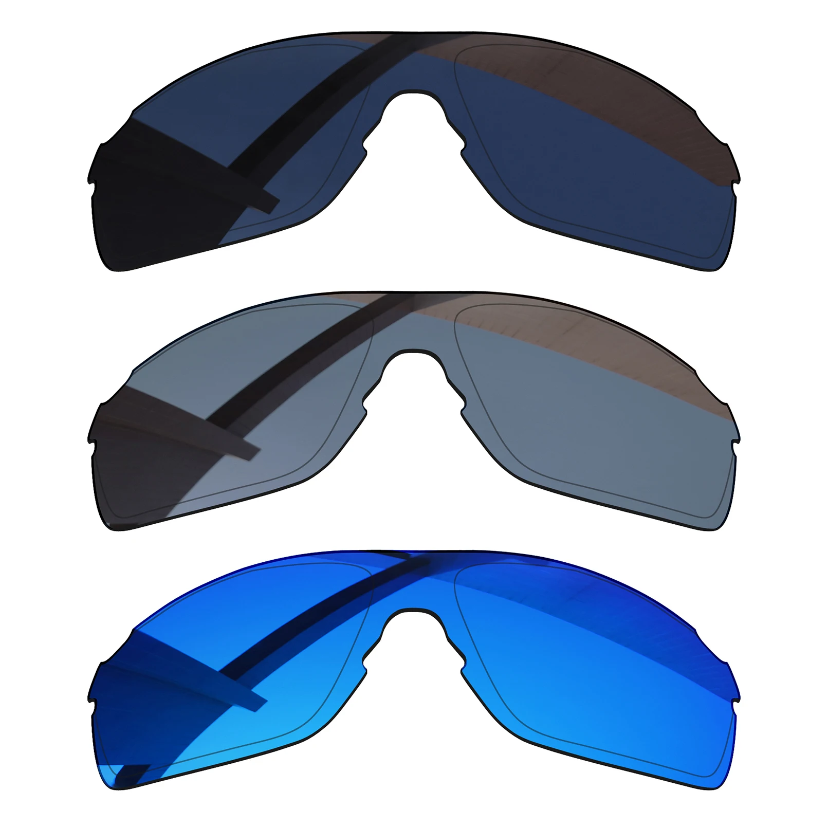 

Bsymbo 3 Pieces Pitch Black & Winter Sky & Sliver Grey Polarized Replacement Lenses for-Oakley EVZero Pitch OO9383 Frame
