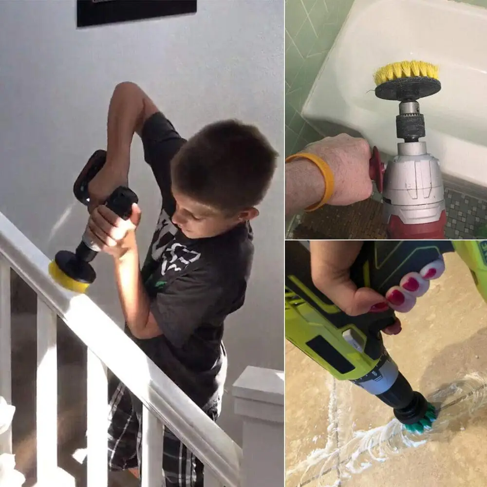 Щетка скребок электрическая 3 шт./лот щетка дрель очиститель для ванной