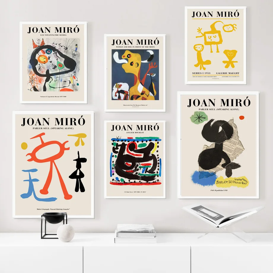 

Abstract Joan Miro Wall Art Canvas Painting Gallery Nordic Posters And Prints Museum Exhibition Decor Pictures For Living Room