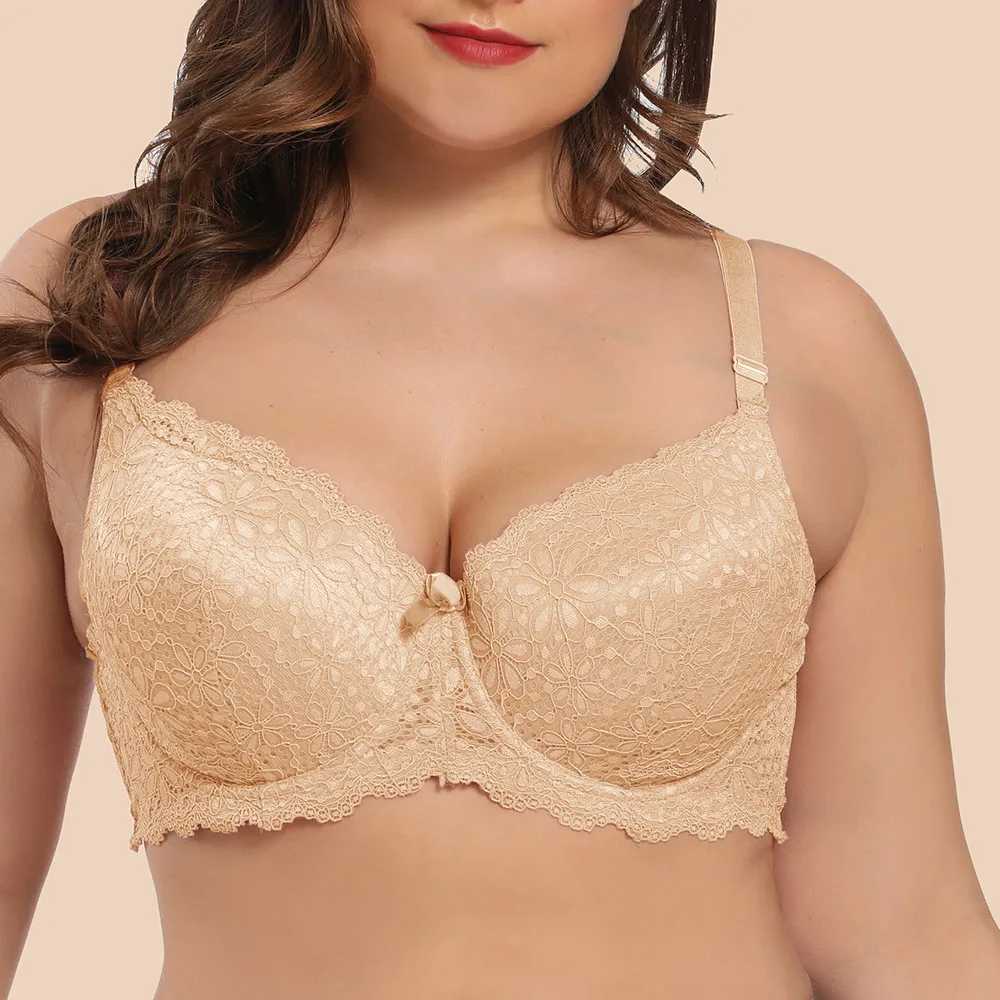 Женские кружевные бюстгальтеры размера плюс с большими грудками нижнее белье