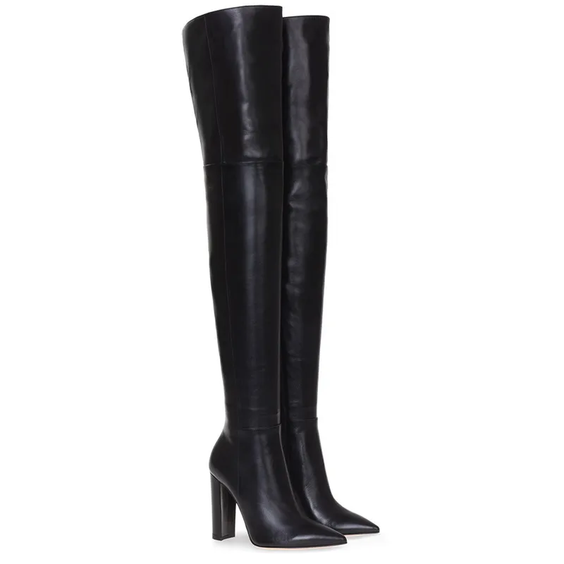 

High tube over knee boots thick heel show boots women's shoes large size women's boots women's Boots