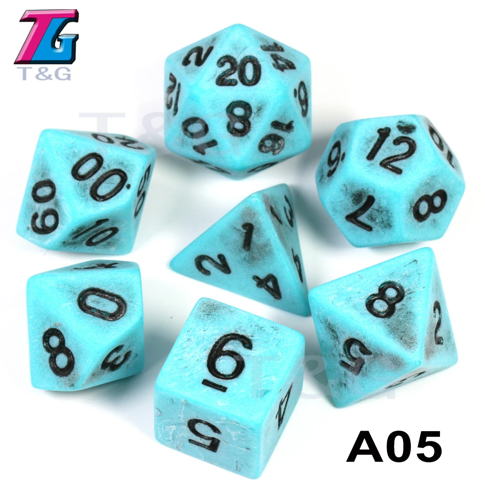 7 шт./компл. многогранные TRPG игры для подземелий драконов непрозрачные D4-D20 многогранные кости Поп для настольной игры