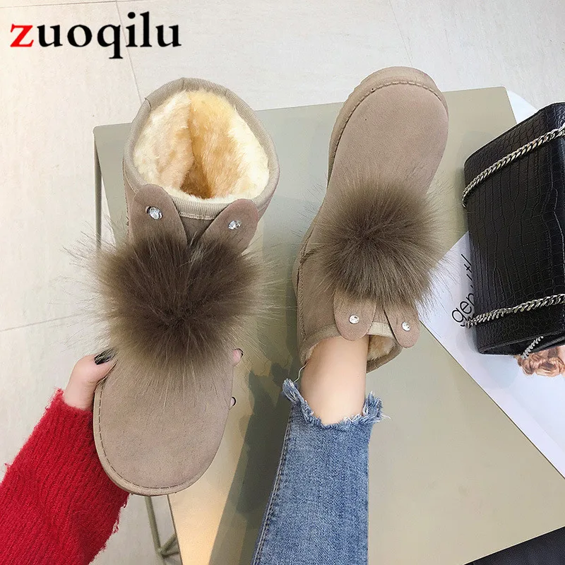 Зимние сапоги 2019 г. Теплые женские на плоской подошве платформе зимняя обувь