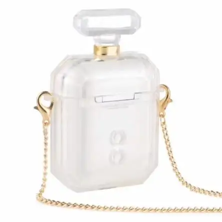 Transparent chain CO флакон духов силиконовый чехол для airpods Pro Чехол защитный чехол для наушников Bluetooth беспроводной Чехол для наушников чехол для зарядного устройства чехол - Цвет: Transparent chain