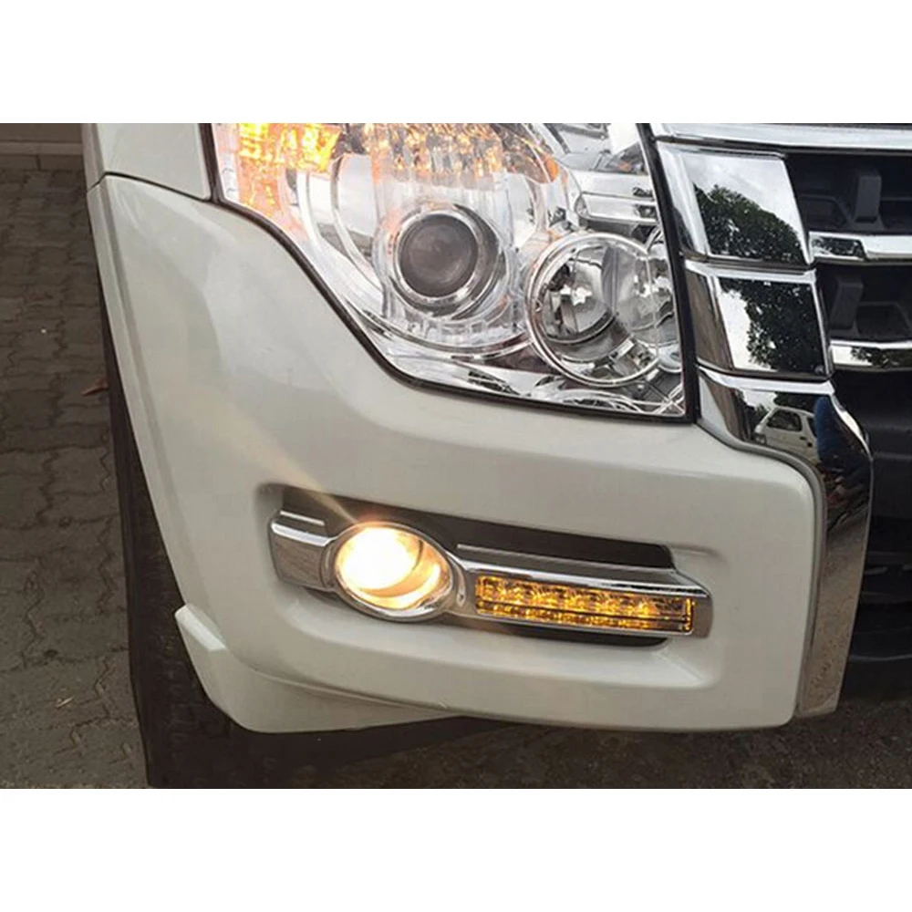 2 шт. для Mitsubishi Pajero 2015 2016 2017 2018 LED DRL дневные ходовые огни дневного света с сигналом
