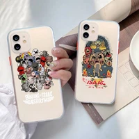the binding of isaac phone case for iphone x xr xs 7 8 plus 11 12 13 pro max 13mini translucent matte shockproof case