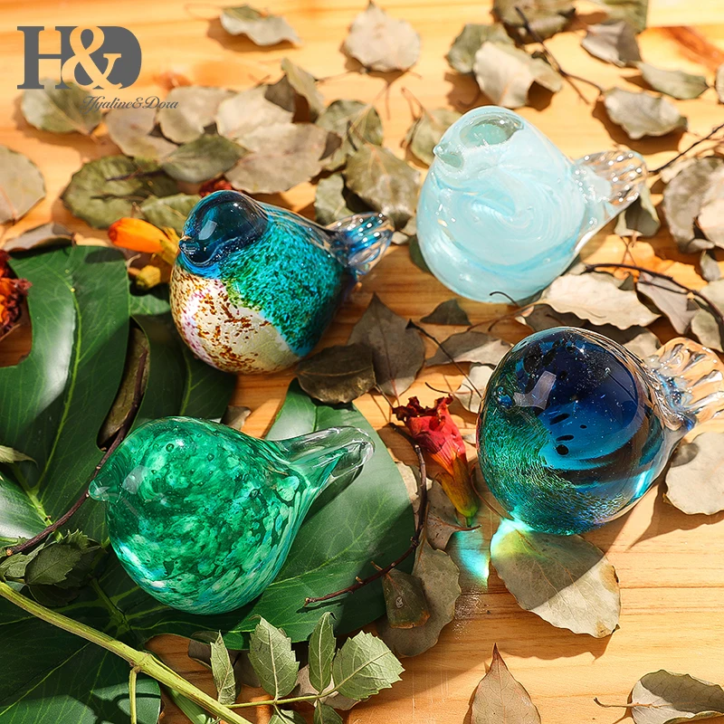 Искусственное стекло H & D ручной работы выдувное Paperweight Bird Craft уникальные