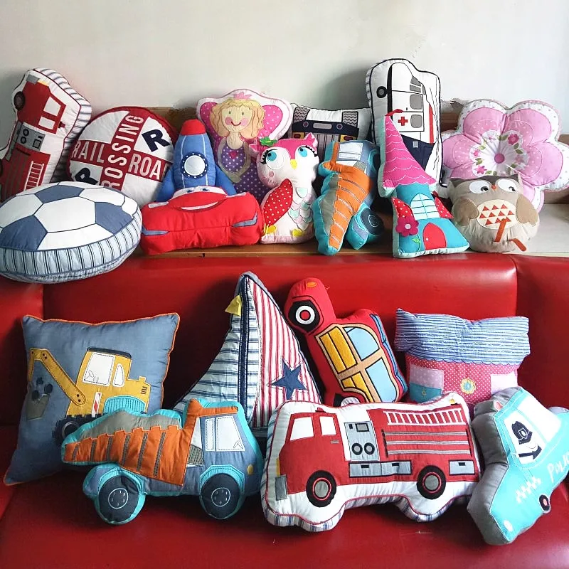 Хлопковая Милая Подушка мультяшный детский игрушечный динозавр диванная