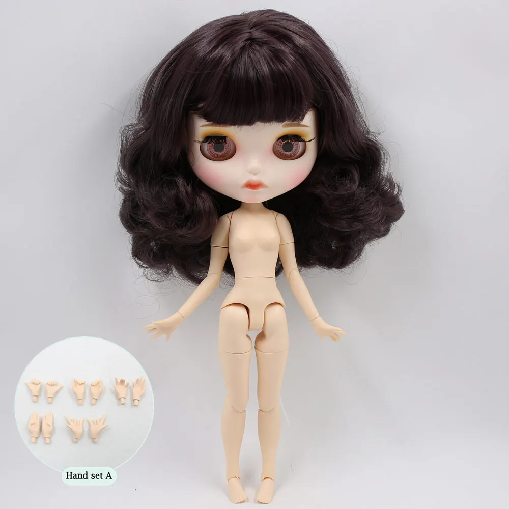 Ледяной обнаженный Blyth кукла No. BL9219 темно-фиолетовые волосы резные губы матовые индивидуальные лица соединение тела 1/6 bjd - Цвет: like the picture