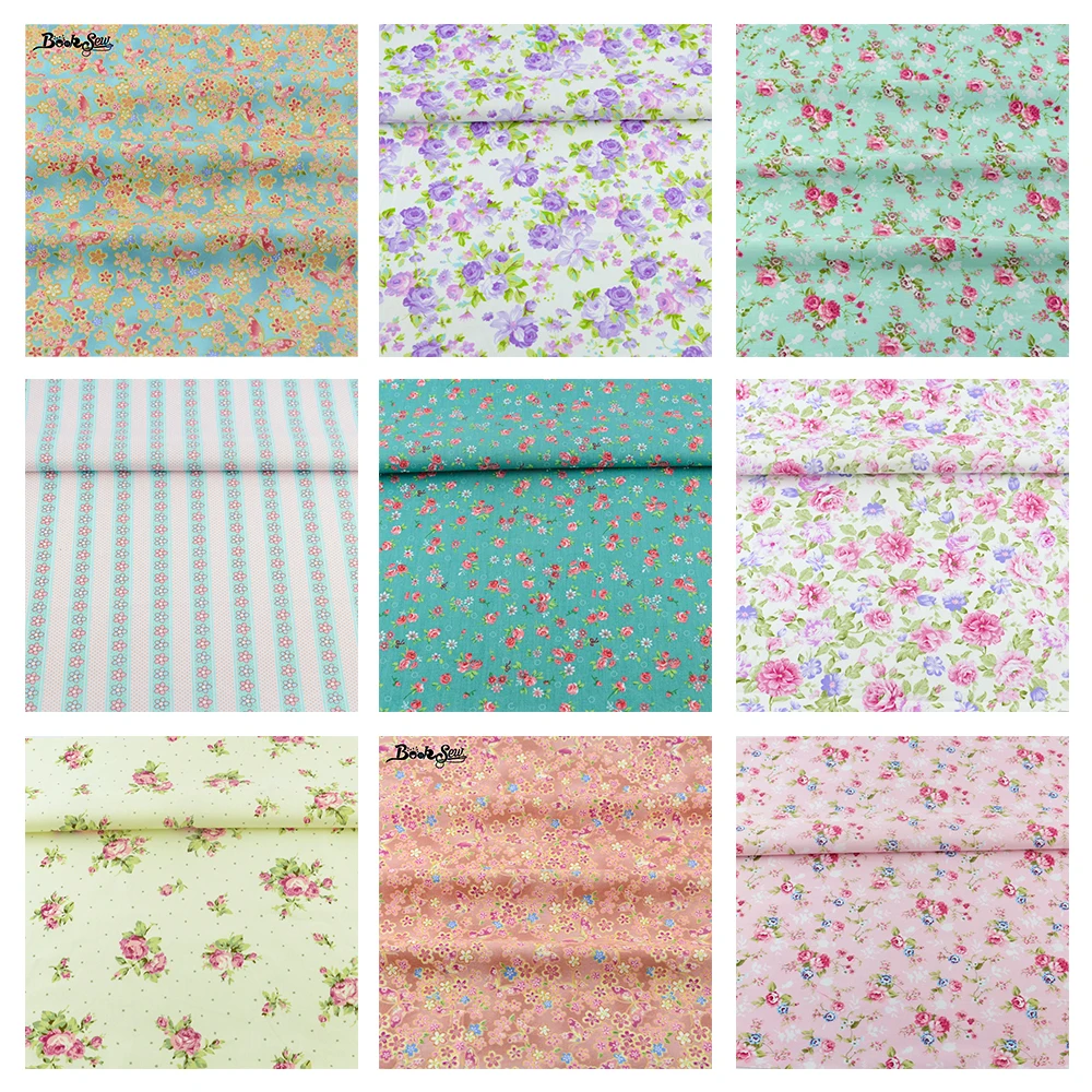 Booksew Half Meter Pink Little Flower 100% Cotton Fabric 50cmx160cm/piece Tissue Tecido Telas Tloth Quilting Patchwork Sewing|patchwork sewing|100%