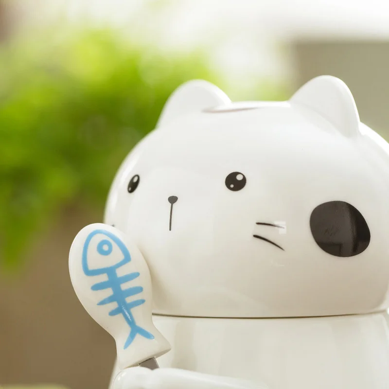 Мультфильм Kaffee с кисточками 400 мл Frühstück Persönlichkeit Keramik Katze Mit Löffel футболка САФТ