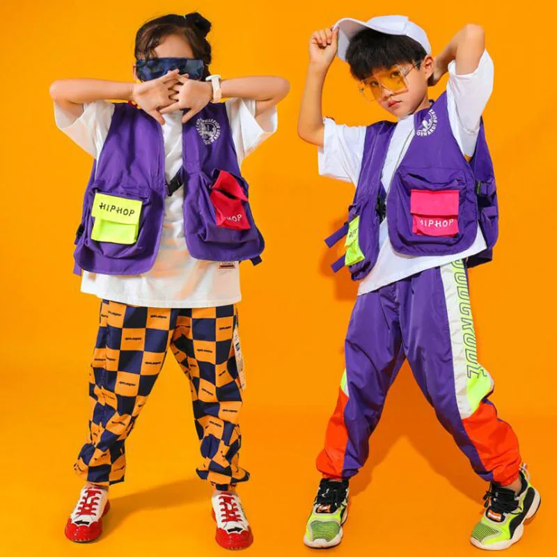 

Kids Jazz Dance Children Performance Costume Girls Hip Hop Stage Wear Dance Costumes Jazzy Dance Wear Boys Street wear Clothes