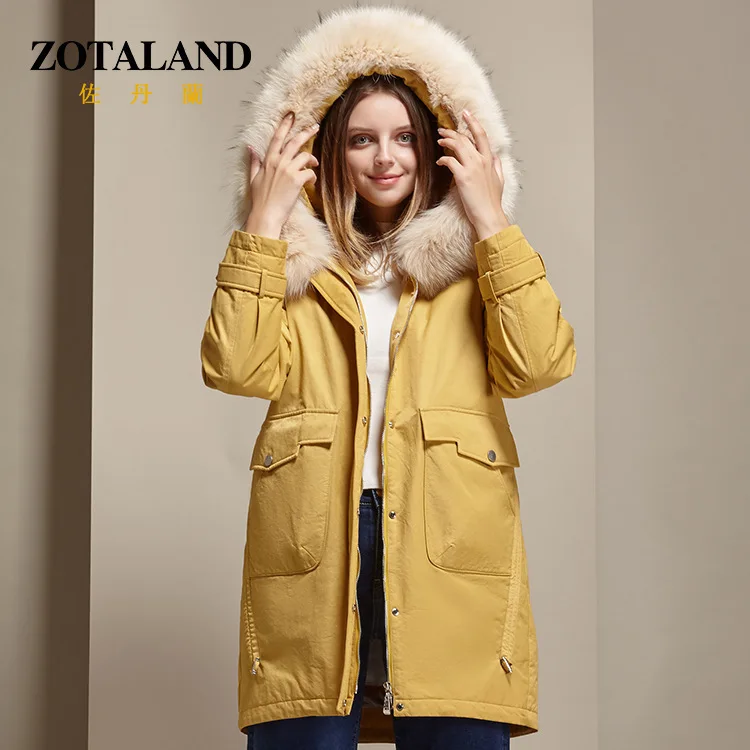 

down jacket new 2021 white duck down women's Parka mid long winter European and American loose hooded fox fur hooded