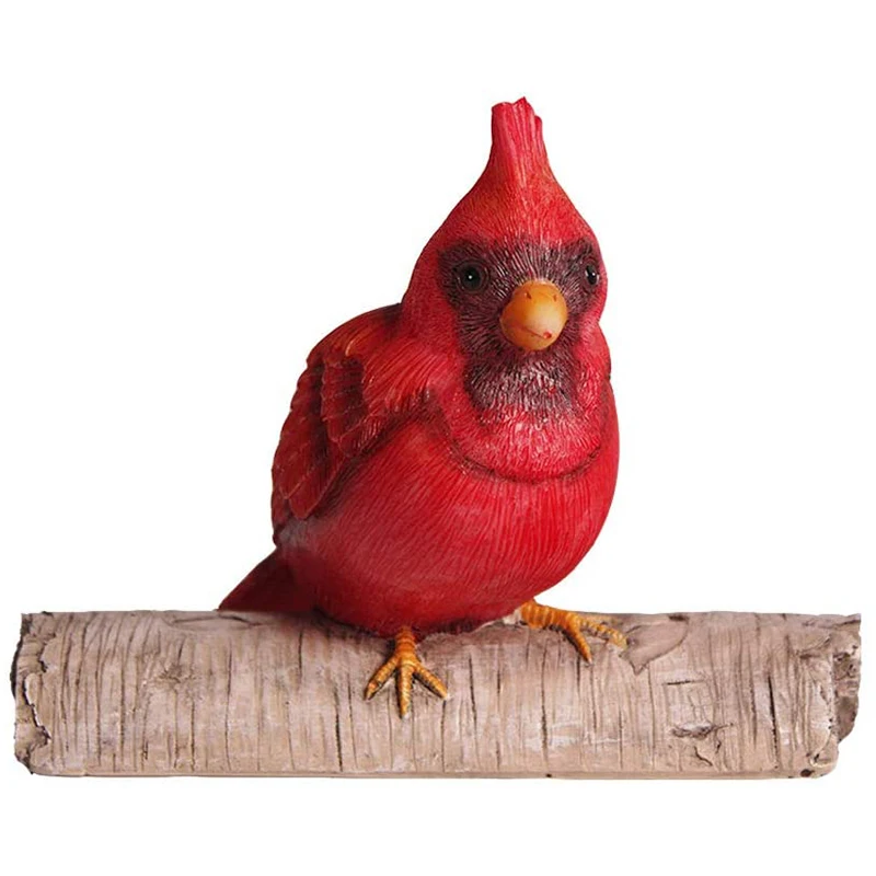 

Cardinal Bird Hanging On A Tree Statue Garden Peeker Figurine Yard Art Outdoor Decoration Sculpture
