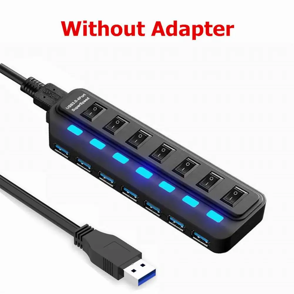 USB 3.0 4-портовый/7-портовый USB-концентратор 3 0 с независимым светодиодным