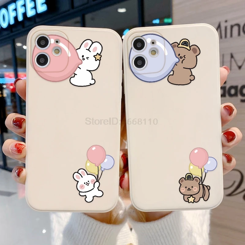 

Case For Iphone 12 Pro Lovely Pattern Funda For Iphone 11 Pro MAX X XS XR 12 Mini 7 8 Plus SE 2020 6 6S Liquid Silicone Cover