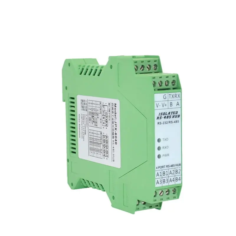 Оптический изоляционный концентратор 485, 4-портовый 1-полосный RS232 на 4-полосный RS485 промышленный концентратор, модуль типа рейки