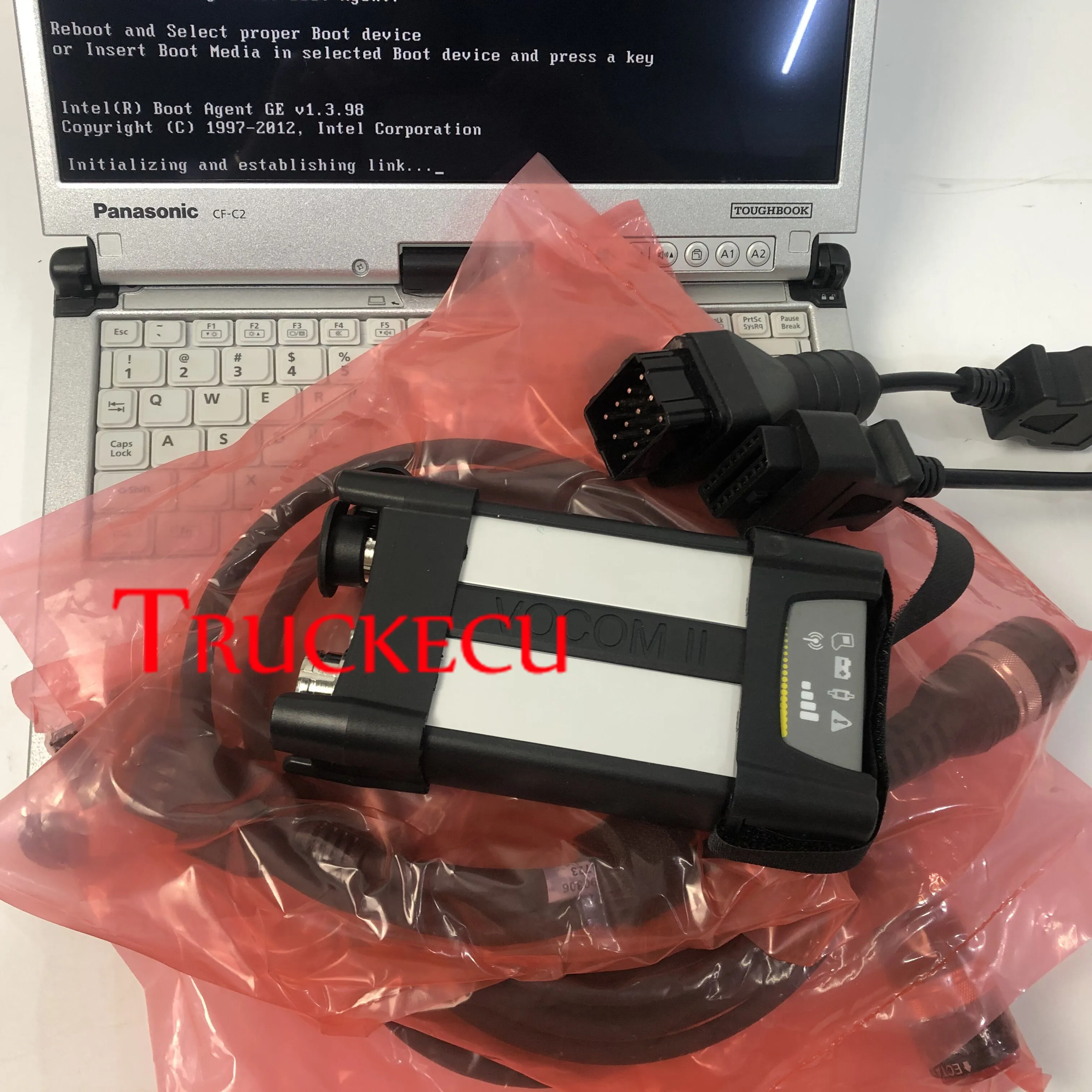 

For Volvo VOCOM II 88894000 VCADS Vocom 2 pk Vocom 1 88890300 PTT 2.7 PTT for Volvo truck excavator diagnostic tool+CF C2 LAPTOP