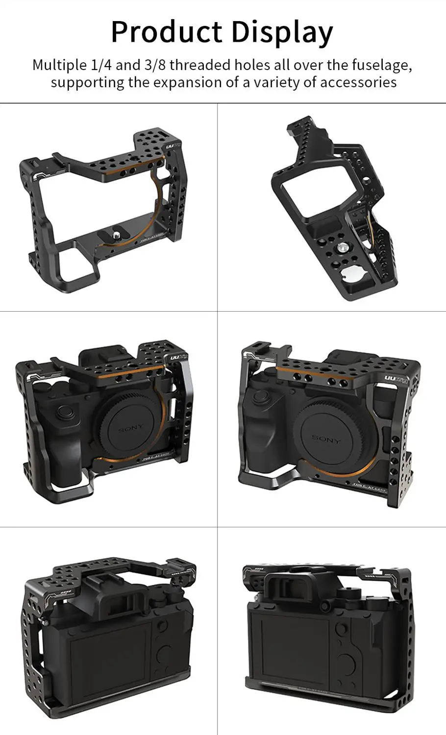 UURig C A73 Камера клетка для Sony A7III Стандартный Arca Стиль Quick Release Plate с верхней ручкой