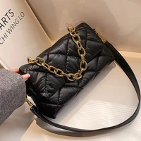 fashion padded handbags and purses luxury lingge quilted women crossbody bag ladies chains shoulder bags for women square tote