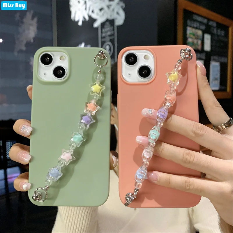 

Colorfor Five-Pointed Star Wristband Phone Soft Cases For Samsung Galaxy S21 S20 S10 S9 S8 Plus Ultra S20FE Note 20 10 9 Cover