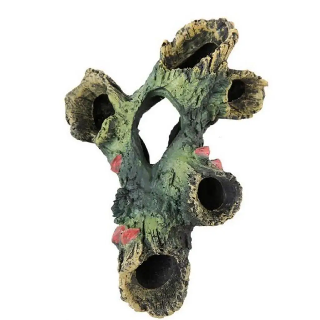 Аквариум ствол дерева смолы рыбы скрывается пещера Декор подводный Пейзаж полый