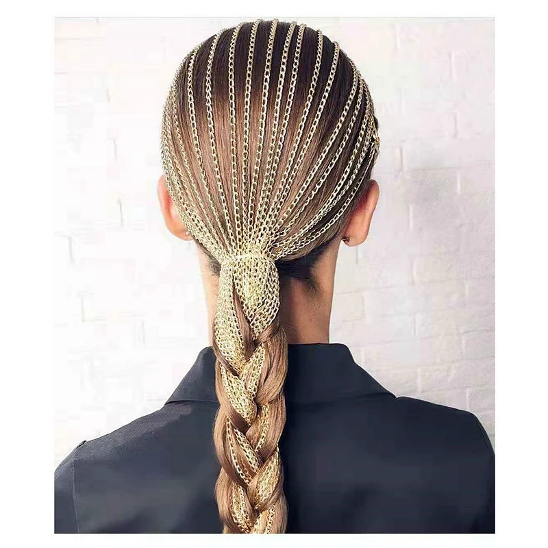 Богемная цепочка для волос с кисточками ювелирные изделия золотого цвета