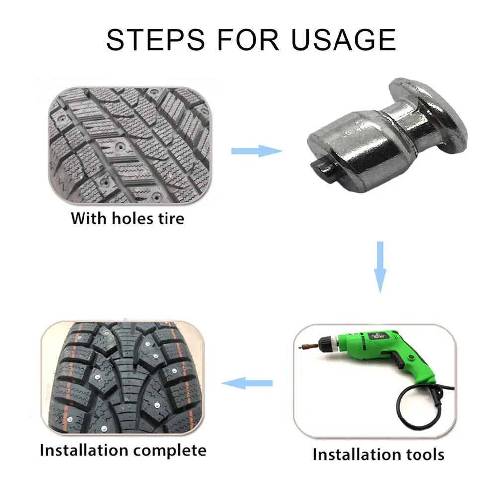 Металлический винт гвоздик для зимних шин 100 шт. 8 мм противоскользящий
