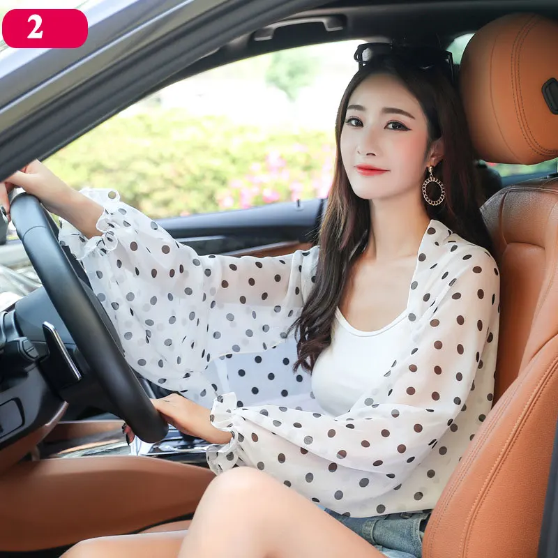

New Women's Sun Protection Sleeve Print Flower Chiffon Sunscreen Riding Arm Shade Shawl Scarf Outdoor Cycling Driving Sleeve