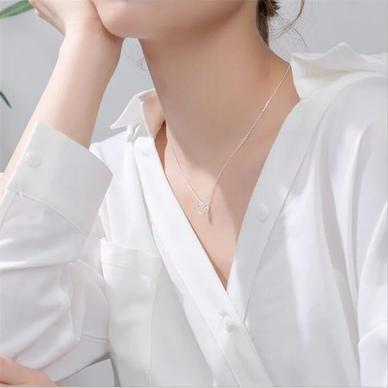 

New Creative Beautiful Cute Piglet Female Simple And Lovely 925 Sterling Silver Jewelry Personality Pig Animal Necklaces H489