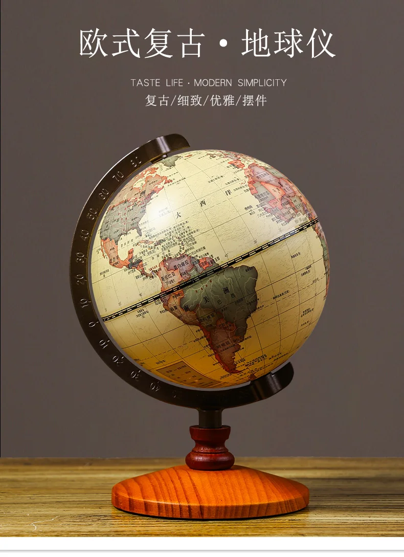 

Vintage Table Globe Wooden Creative Carving Art Europe Nostalgic Vintage Decor Living Room Adornos Para Casa Ornaments CC50XBJ