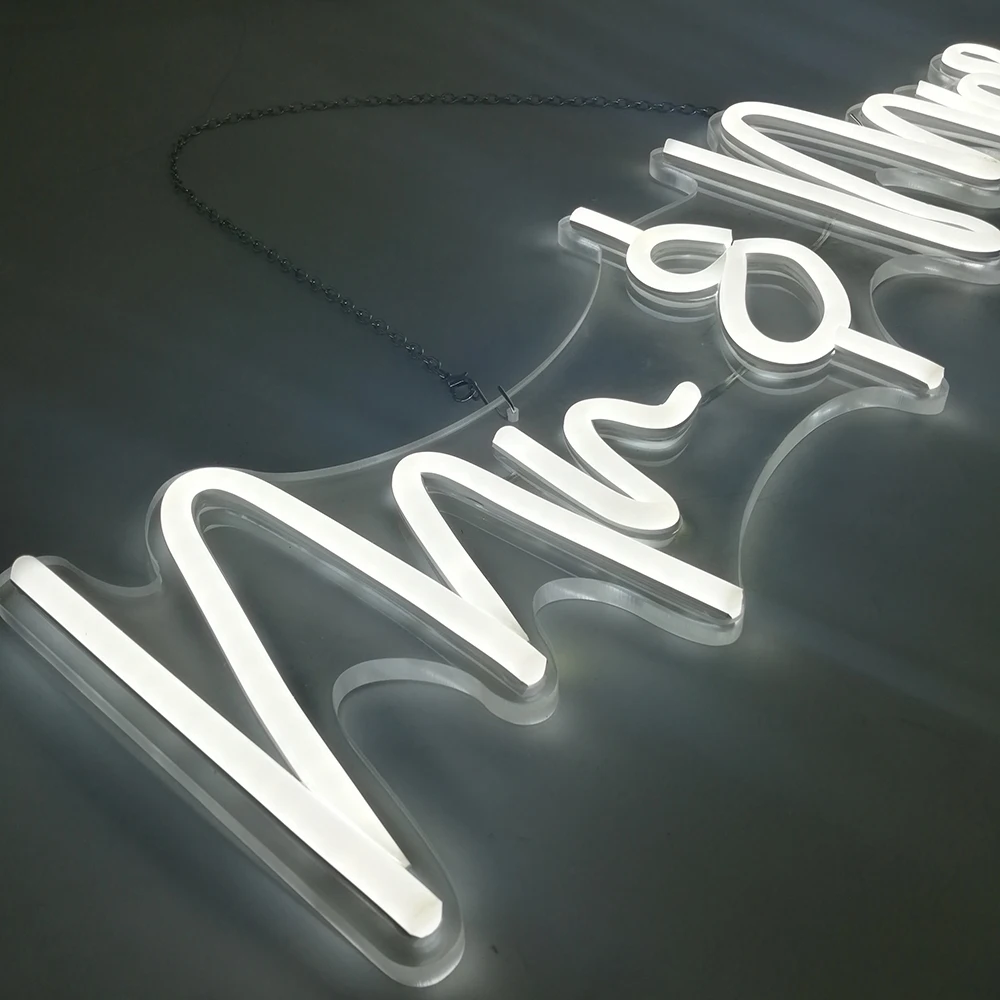 

Custom Led Sign Mr & Mrs 56x17cm Flex Led Neon Sign Lights Ins Wall Decor 12V Indoor Wedding Birthday Party Marriage Decoration