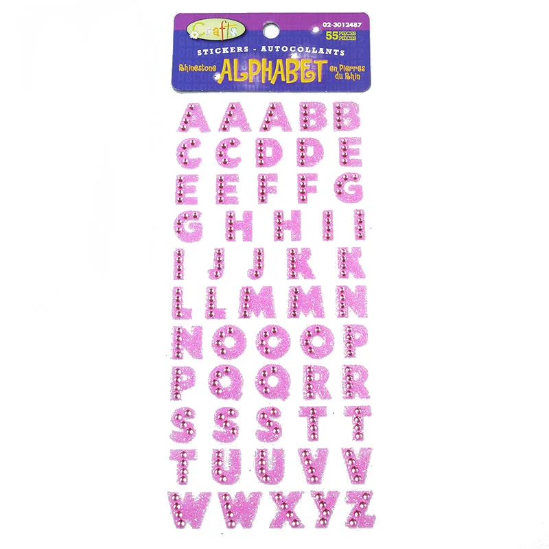 Pink Alphabet 1 лист Блестящий алфавит, стразы самоклеющиеся Скрапбукинг стикер s ремесло аксессуары DIY PC Декор телефона стикер с номером - Цвет: Pink Alphabet