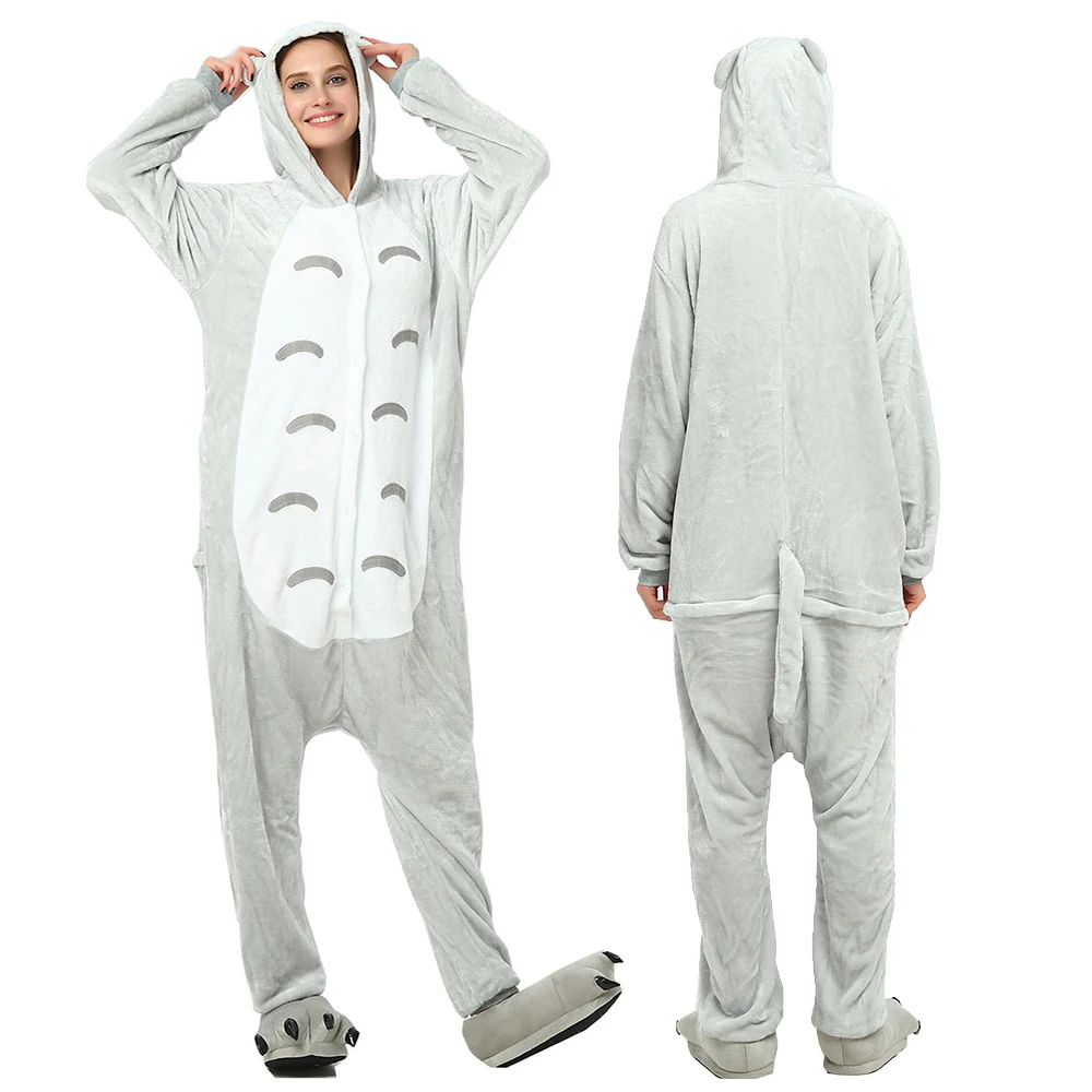 Пижамный комплект Totoro женские кигуруми с животными Мультяшные комбинезоны