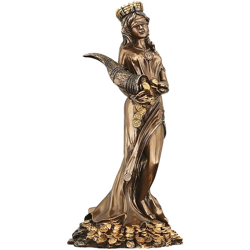 

Goddess of Wealth Painted Figure Statue Crafts Living Room Decoration Myth Character Sculpture Resin Furnishings Home Decor