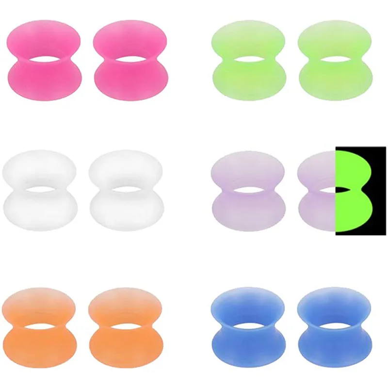 Мягкий силиконовый гибкий расширяющийся в темноте ушной туннель|Украшения для