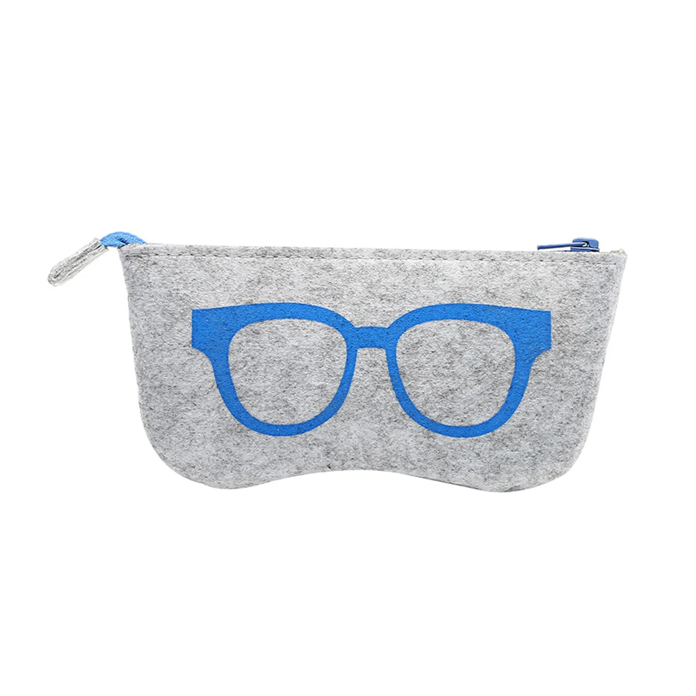 Сумка для очков Женская шерстяная фетровая портативный футляр на молнии